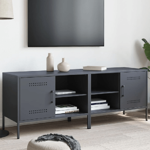 VidaXL Mobili TV 2pz Antracite 68x39x50,5 cm in Acciaio