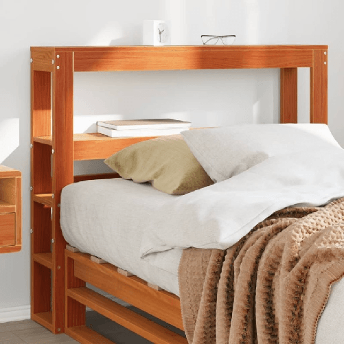 VidaXL Testiera con Ripiani Marrone Cera 75 cm Legno Massello di Pino