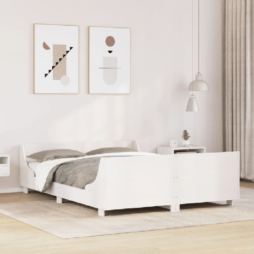 VidaXL Letto senza Materasso Bianco 140x190 cm Legno Massello di Pino