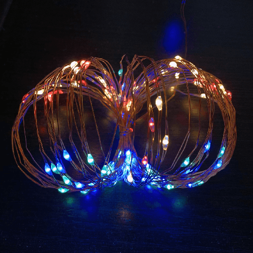 Silamp Mini Ghirlanda LED 5V luci per decorazioni Natalizie con cavo USB Multicolor