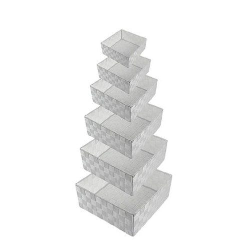 Cleafe 6 Pz Scatola In Tessuto Contenitori Organizer Bagno Armadio Porta Oggetti Grigio 79073 -