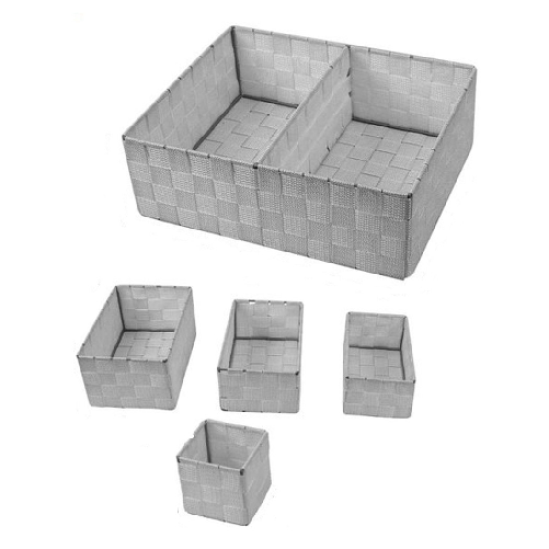 Cleafe Scatole In Tessuto Componibili Organizer Per Bagno Armadi Scaffali 79078 Grigio Scuro -