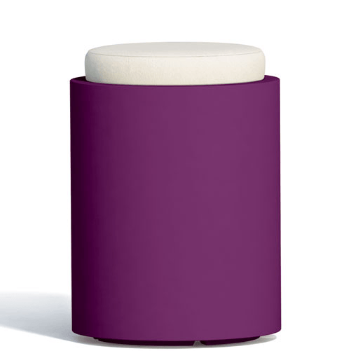 Monacis  Pidema:Pouf contenitori per esterno con cuscino in ecopelle bianco o grigio