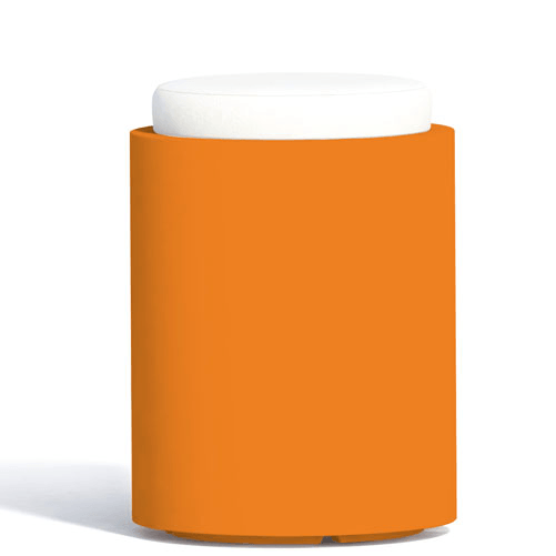 Monacis  Pidema:Pouf contenitori per esterno con cuscino in ecopelle bianco o grigio
