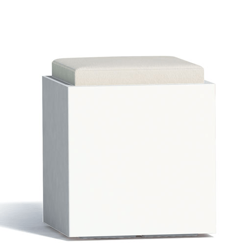 Monacis  Pidema:Pouf contenitori per esterno con cuscino in ecopelle grigio