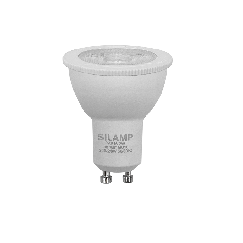 Silamp LAMPADINA LED GU10 PAR16 7W 220V FASCIO DI LUCE REGOLABILE 38-60 gradi SILAMP