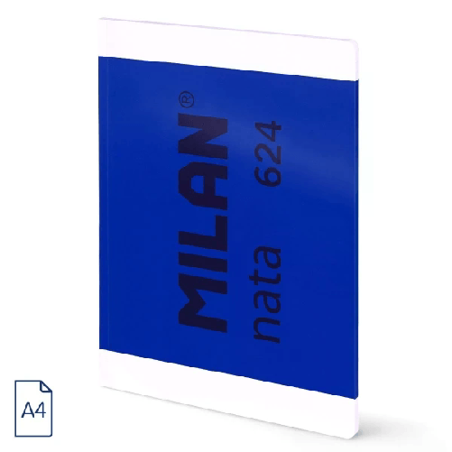 Milan  Quaderno Milan Nata 624 Incollato Formato A4 Rigato 7mm - 48 Fogli da 95 g/m2 - Microperforato