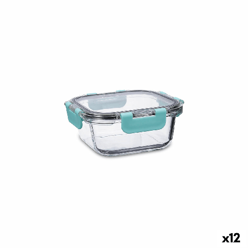 Quid Porta pranzo Ermetico Quid Purity Quadrato 530 ml Trasparente Vetro (12 Unità)