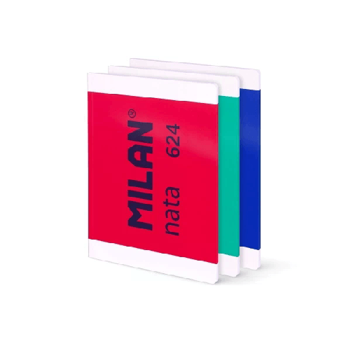 Milan Nata 624 Confezione da 3 Quaderni Incollati Formato A4 Rigato 7mm - 48 Fogli da 95 g/m2