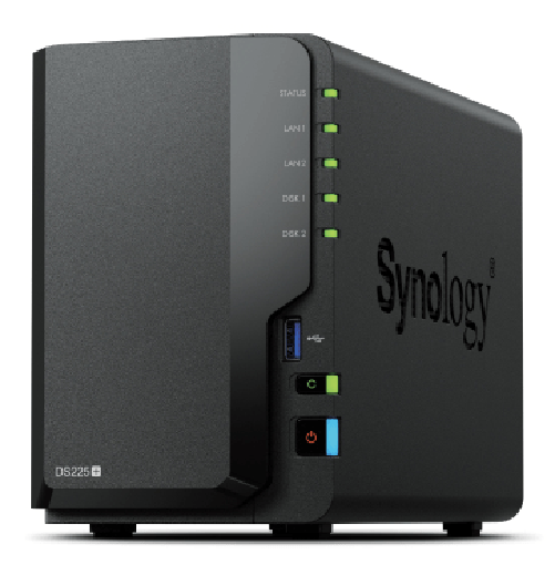 Synology DS225+ 2 Bay NAS Desktop Intel Celeron J4125 2 GB DDR4 Synology DSM Nero