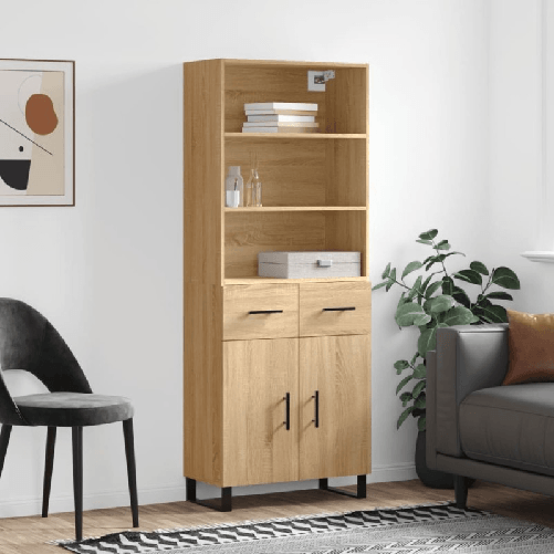 VidaXL Credenza Rovere Sonoma 69,5x34x180 cm in Legno Multistrato
