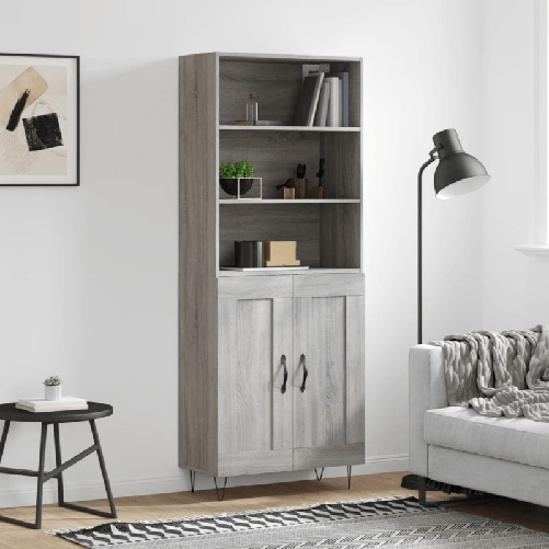 VidaXL Credenza Grigio Sonoma 69,5x34x180 cm in Legno Multistrato