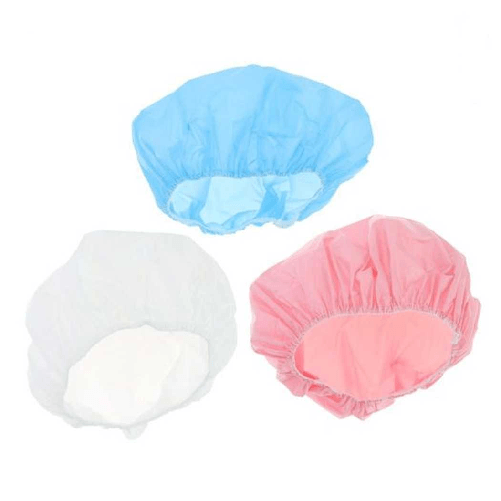 Cleafe Set 3pz Cuffia Per Doccia Bagno Colorata A Tinta Unita Con Elastico Protegge Capelli 87650 -