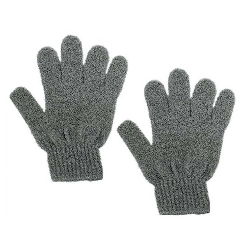 Cleafe Set 2 Pezzi Guanti Di Crine Per Doccia Bagno Esfoliante Pelle Corpo Grigio 79725 -