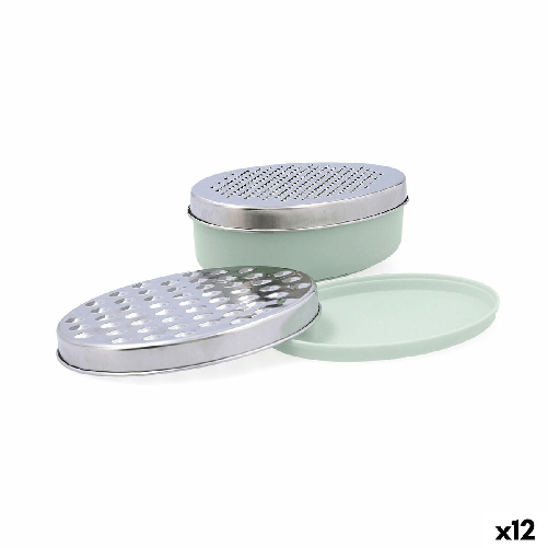 Quid Grattugia con Contenitore Quid Ozon Verde Metallo 17 x 12 x 7 cm (12 Unità)
