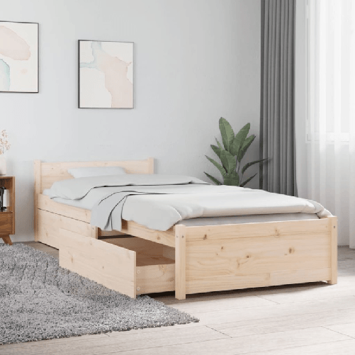 VidaXL Giroletto con Cassetti 75x190 cm Small Single