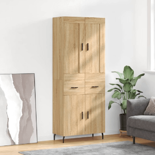 VidaXL Credenza Rovere Sonoma 69,5x34x180 cm in Legno Multistrato