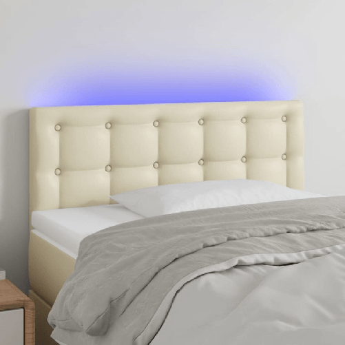 VidaXL Testiera Crema a LED 90x5x78/88 cm in Similpelle