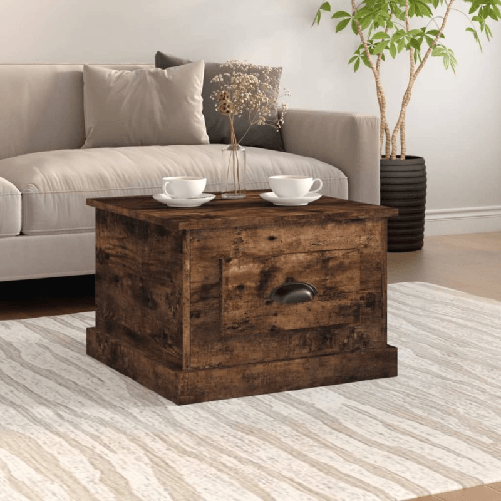 VidaXL Tavolino da Salotto Rovere Fumo 50x50x35 cm Legno Multistrato
