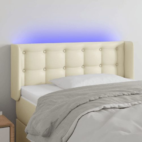 VidaXL Testiera a LED Crema 93x16x78/88 cm in Similpelle