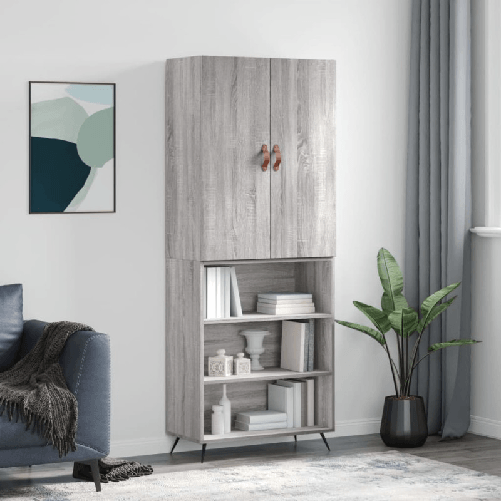 VidaXL Credenza Grigio Sonoma 69,5x34x180 cm in Legno Multistrato
