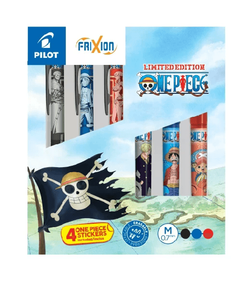 Pilot One Piece Collector's Box con 3 penne a sfera Frixion + 3 penne a sfera Frixion Plus + 4 adesivi