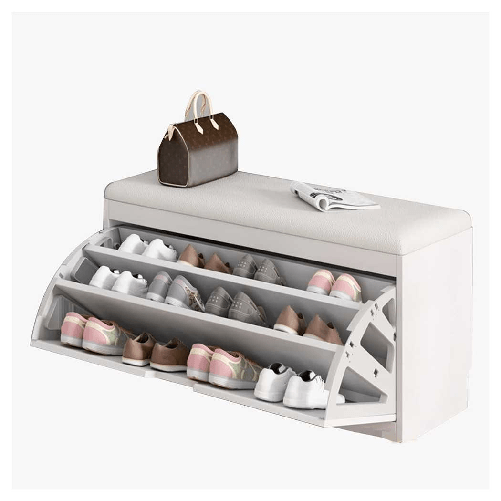 TrAdE Shop Traesio  Scarpiera Salvaspazio Slim Organizzatore Scarpe In Legno Design Moderno Decorazioni Casa -