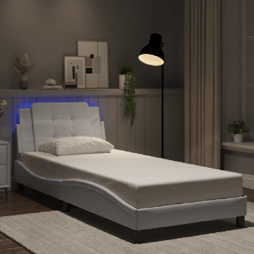VidaXL Giroletto con Luci LED Bianco 80x200 cm in Similpelle