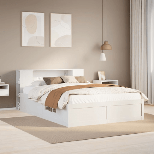 VidaXL Giroletto senza Materasso Bianco 150x200 cm Legno Massello Pino