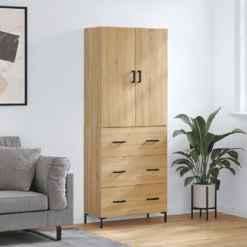 VidaXL Credenza Rovere Sonoma 69,5x34x180 cm in Legno Multistrato