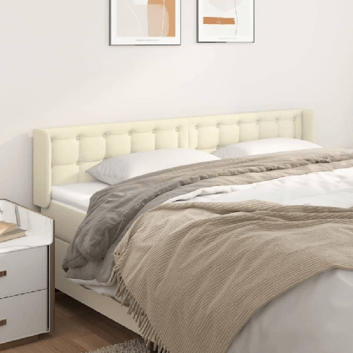 VidaXL Testiera ad Orecchio Crema 203x16x78/88 cm in Similpelle