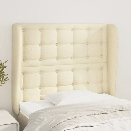 VidaXL Testiera ad Orecchio Crema 103x23x118/128 cm in Similpelle