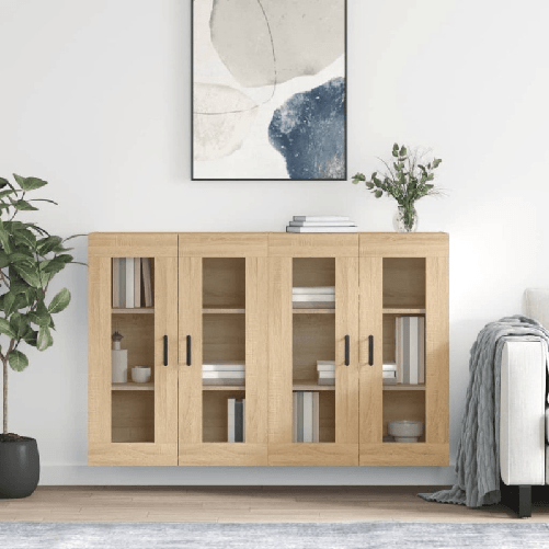 VidaXL Armadietti a Parete 2 pz Rovere Sonoma in Legno Multistrato
