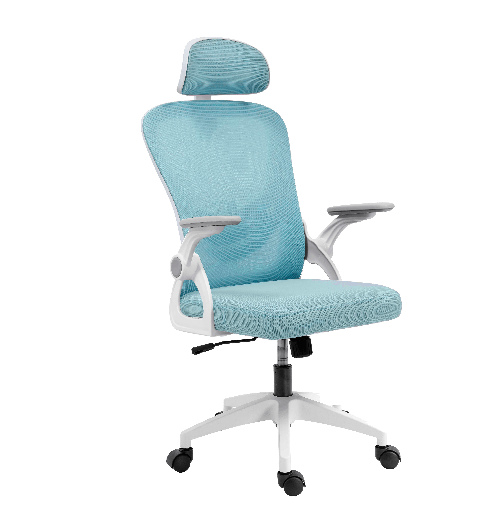 Silamp Sedia turchese Ergonomica da Ufficio con Altezza Regolabile Braccioli Pieghevoli