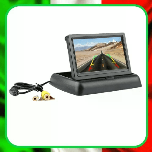 Leovin Monitor LCD 4.3" per Telecamera Retromarcia - 2 Canali AV, 12V, Montaggio Facle