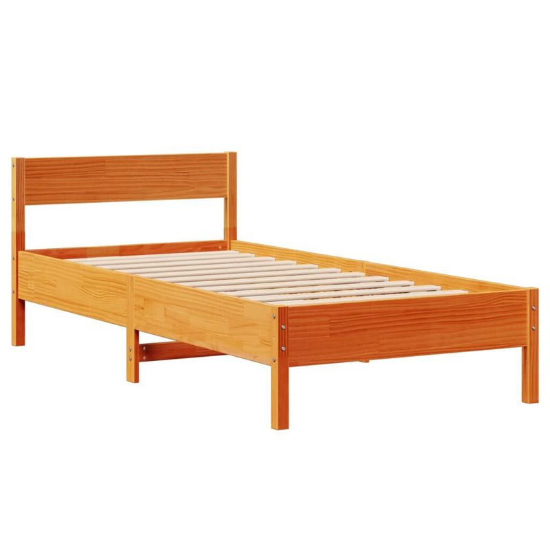 vidaXL-Letto-senza-Materasso-Marrone-Cera-75x190-cm-in-Legno-di-Pino
