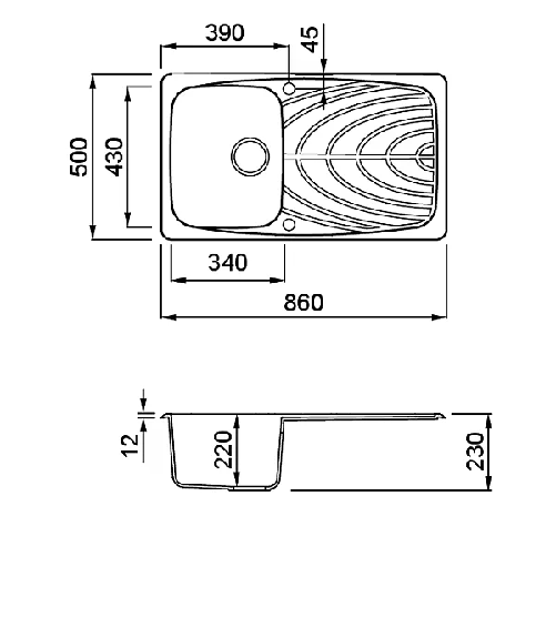Lavello-MASTER-400-86x50-1-vasca---gocciolatoio-BIANCO-68