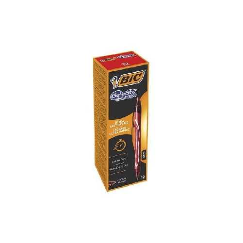 BIC-Gel-ocity-Quick-Dry-Rosso-Penna-a-sfera-retrattile-a-clip-Medio-12-pz