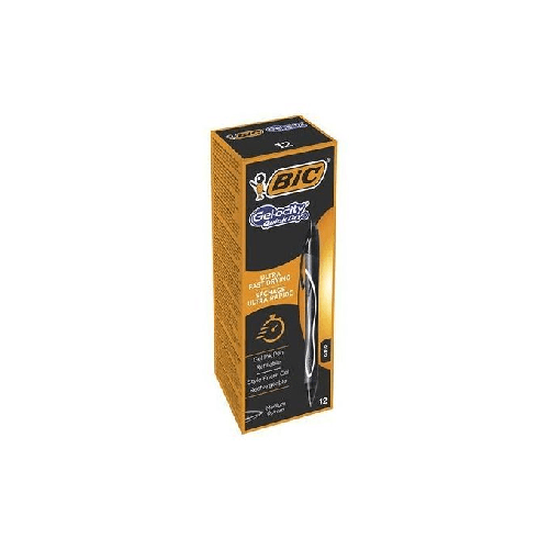 BIC-Gel-ocity-Quick-Dry-Nero-Penna-a-sfera-retrattile-a-clip-Medio-12-pz