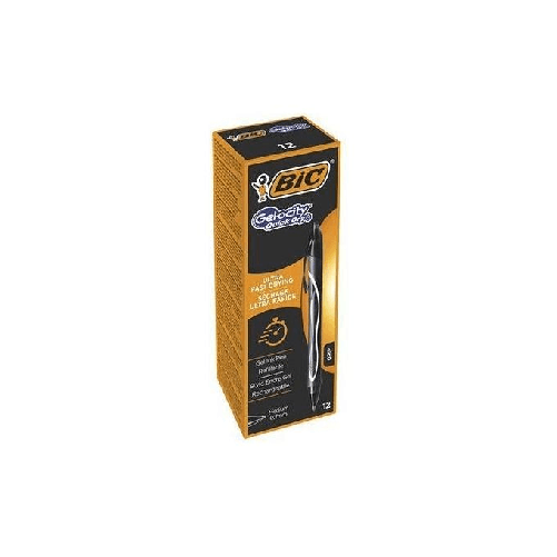 BIC-Gel-ocity-Quick-Dry-Nero-Penna-a-sfera-retrattile-a-clip-Medio-12-pz