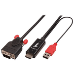 Lindy 41455 cavo e adattatore video 1 m HDMI + USB VGA (D-Sub) Nero