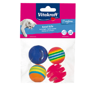 Vitakraft Confezione da 4 palline con sonaglio per gatti