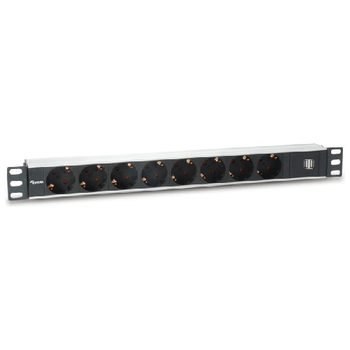 Equip-333305-unita-di-distribuzione-dell-energia--PDU--8-presa-e--AC-1U-Nero-Grigio