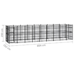 vidaXL Gabbia per Cani da Esterno in Acciaio 16,59 m²