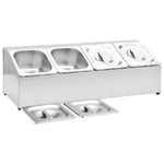 vidaXL Supporto Gastronorm con 4 Contenitori GN 1/6 in Acciaio Inox