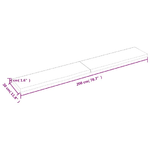 vidaXL Piano Bagno Marrone Chiaro 200x30x4 cm Legno Massello Trattato