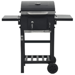 vidaXL Barbecue a Carbonella con Ripiano Inferiore Nero