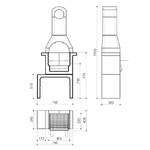 vidaXL Barbecue Fisso in Muratura con Canna Fumaria