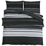 vidaXL Set Copripiumino Nero e Bianco 225x220 cm in Cotone