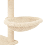 vidaXL Albero per Gatti con Tiragraffi in Sisal Crema 153 cm